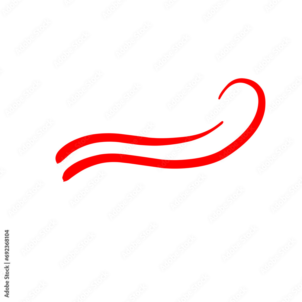 Hand drawn Red Swirl Swoosh Hand drawn Red Swirl Swoosh