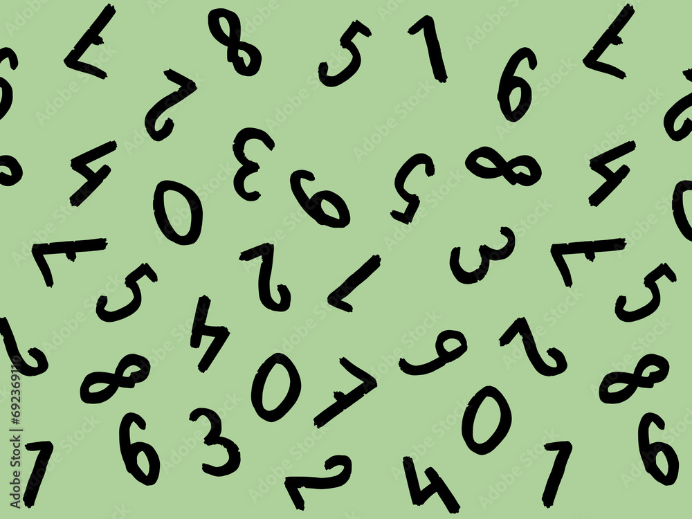template with the image of keyboard symbols. a set of numbers. Surface template. Pastel yellow green background. Horizontal image.