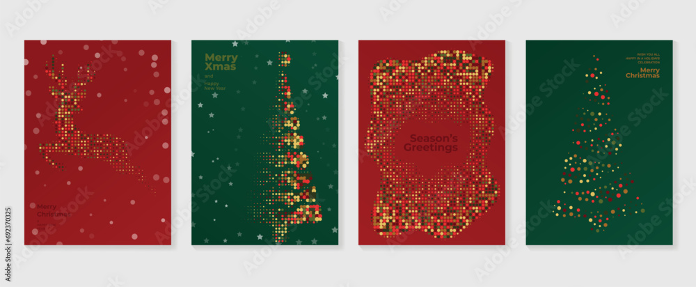 Merry christmas concept poster set. Cute gradient holographic background vector with vibrant color, christmas tree, reindeer. Art trendy wallpaper design for social media, card, banner, flyer. Merry christmas concept poster set. Cute gradient holographic background vector with vibrant color, christmas tree, reindeer. Art trendy wallpaper design for social media, card, banner, flyer.