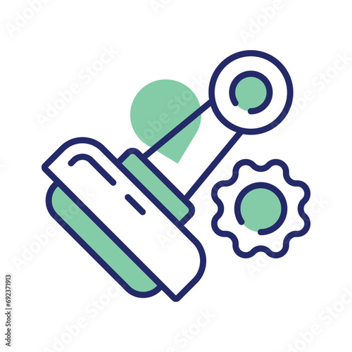 Distinctive impression or quality, rubber stamp vector design in trendy style