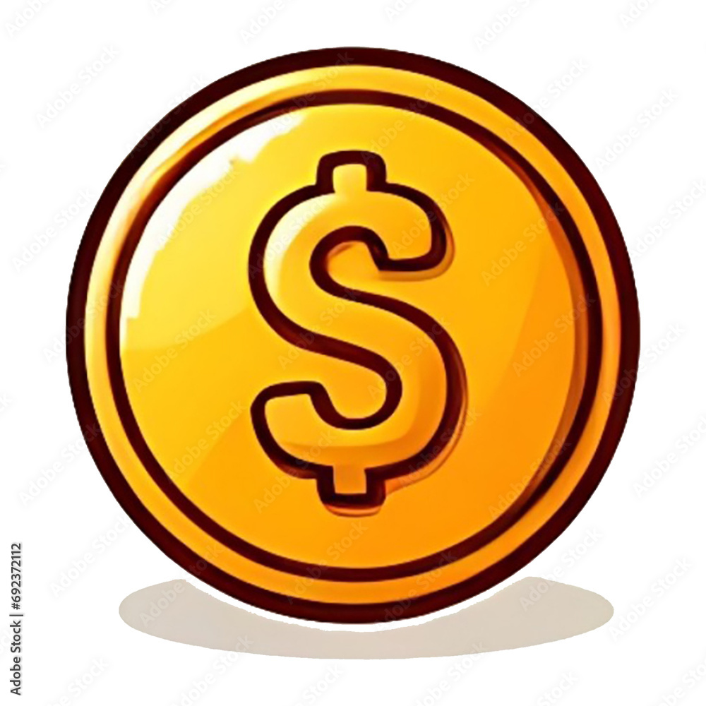 Dollar Symbol coin Icon for Finance and Business Concepts with Shiny Wealth and Legal Elements Dollar Symbol coin Icon for Finance and Business Concepts with Shiny Wealth and Legal Elements
