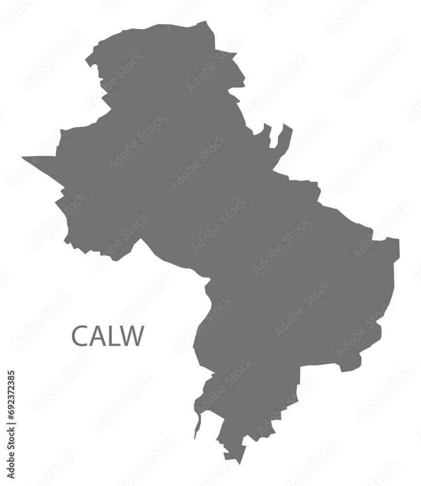 Calw German city map grey illustration silhouette shape