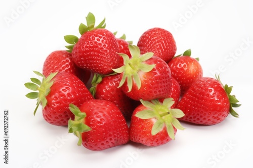 Strawberries on white background