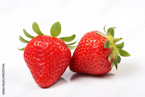 Strawberries on white background