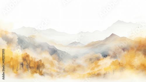 Illustration autumn in the mountains blurred abstract