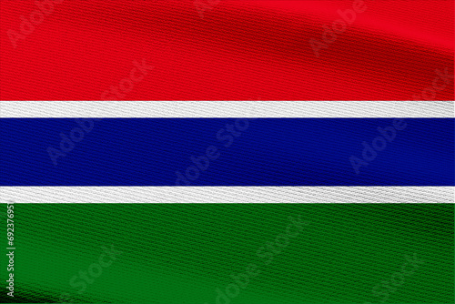 Close-up view of Gambia National flag. © TonAor