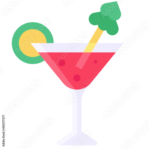 Cocktail icon, Christmas related vector illustration