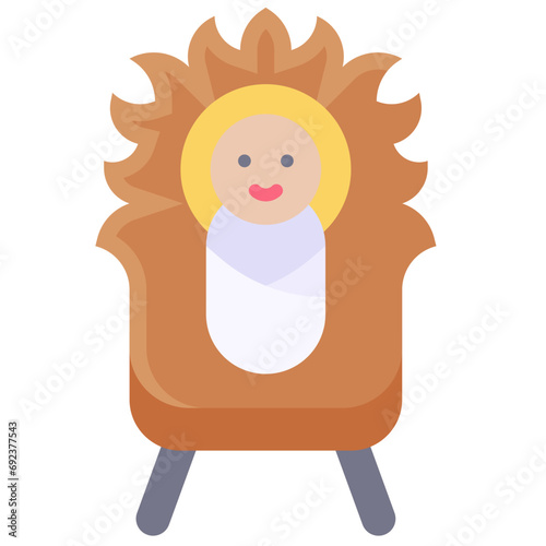 Baby icon, Christmas related vector illustration
