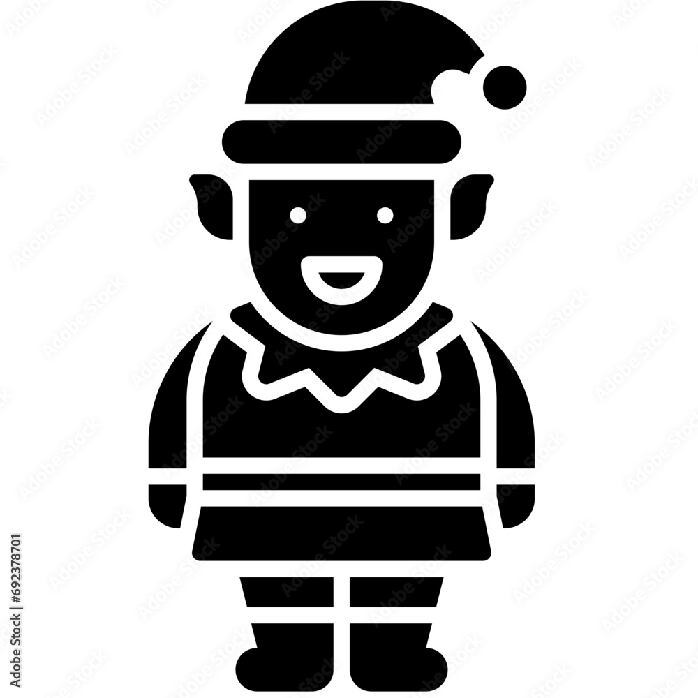 Elf icon, Christmas related vector illustration Elf icon, Christmas related vector illustration