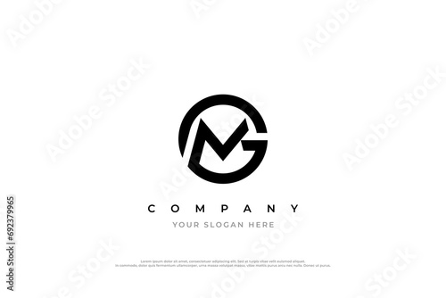 Initial Letter MG Logo or GM Monogram Logo Design Vector