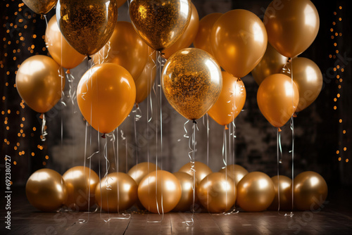 Golden Balloons Add Festive Sophistication to Celebratory Decor