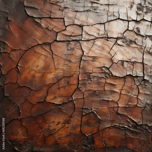 Abstract cracked vintage brown wood texture background