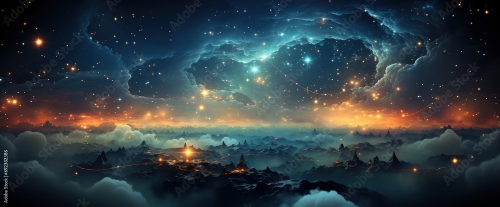 Fototapeta premium Stars Night Sky Close Summer , Background Banner HD