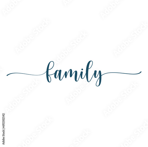 Family cursive script writing svg cut file. Isolated vector illustration. photo