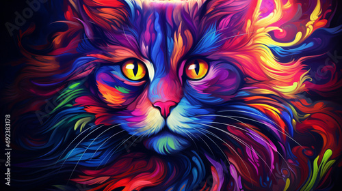 Portrait of colorful cat