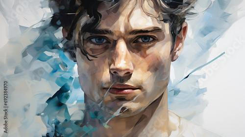 Male portrait painting Generative AI