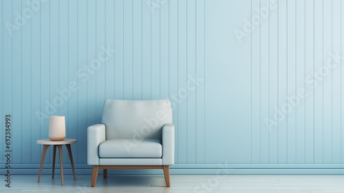 blue armchair in a room. generative ai