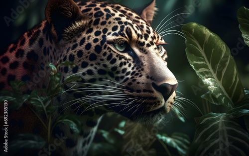 Leopard in a jungle, Generative AI