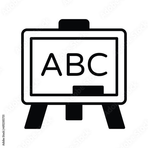 Alphabets of board, icon of class board, school board, english class