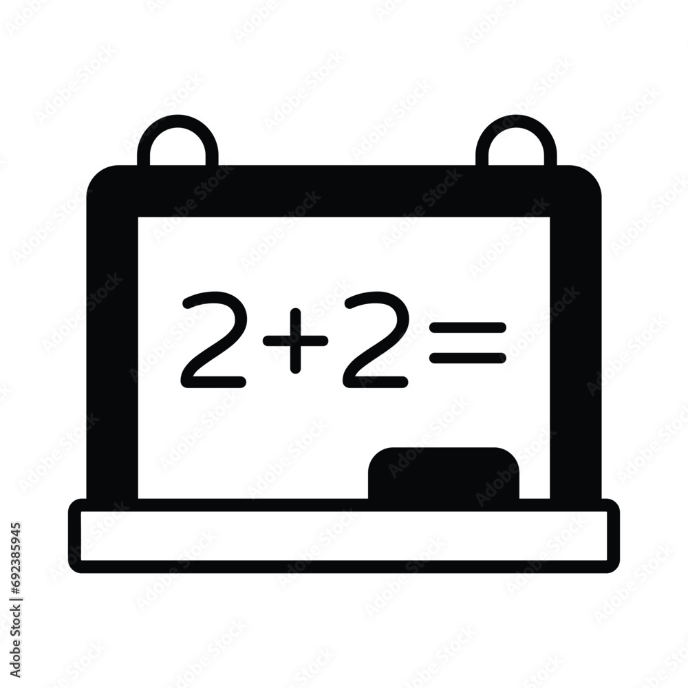 An amazing icon of school board in modern style, mathematics, calculations An amazing icon of school board in modern style, mathematics, calculations