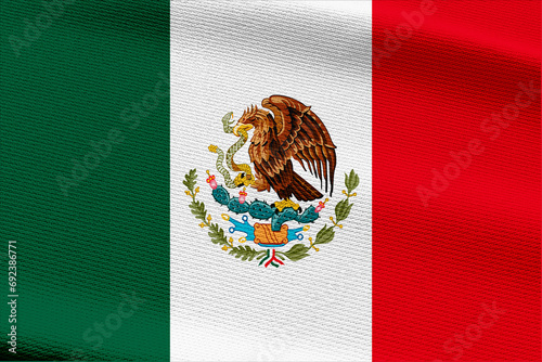 Close-up view of Mexico National flag.