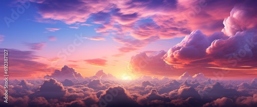 Colorful Purple Sunset Twilight Evening Sky , Background Banner HD