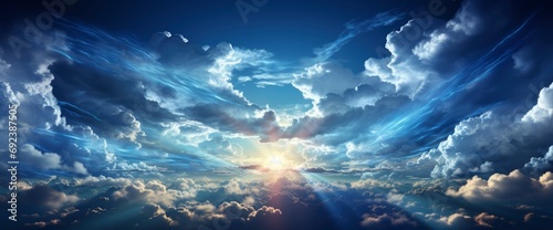 Dark Blue Cloud White Light Sun , Background Banner HD
