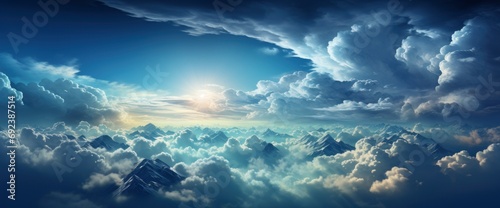 Dark Blue Cloud White Light Sun , Background Banner HD