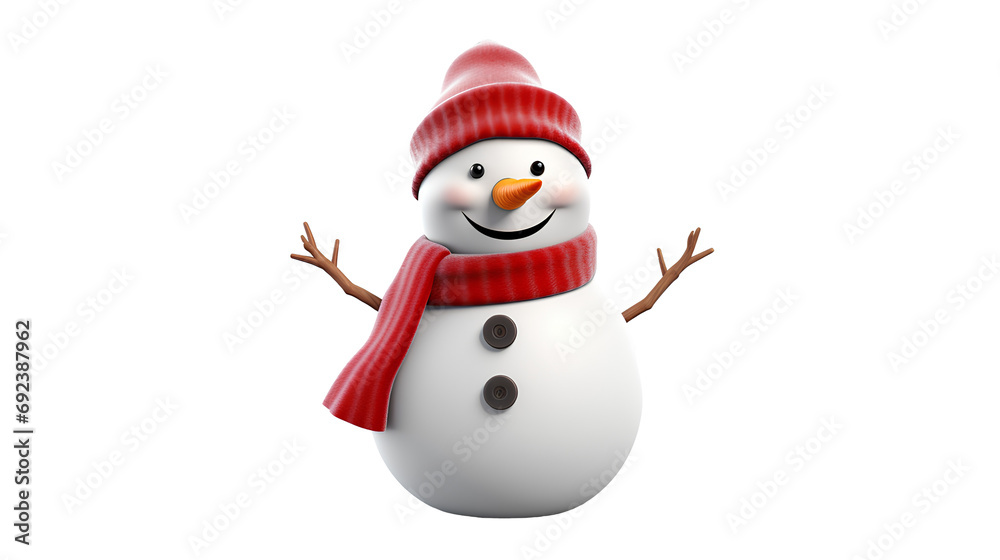 snowman on a transparent background PNG for decorating projects at Christmas and New Year.