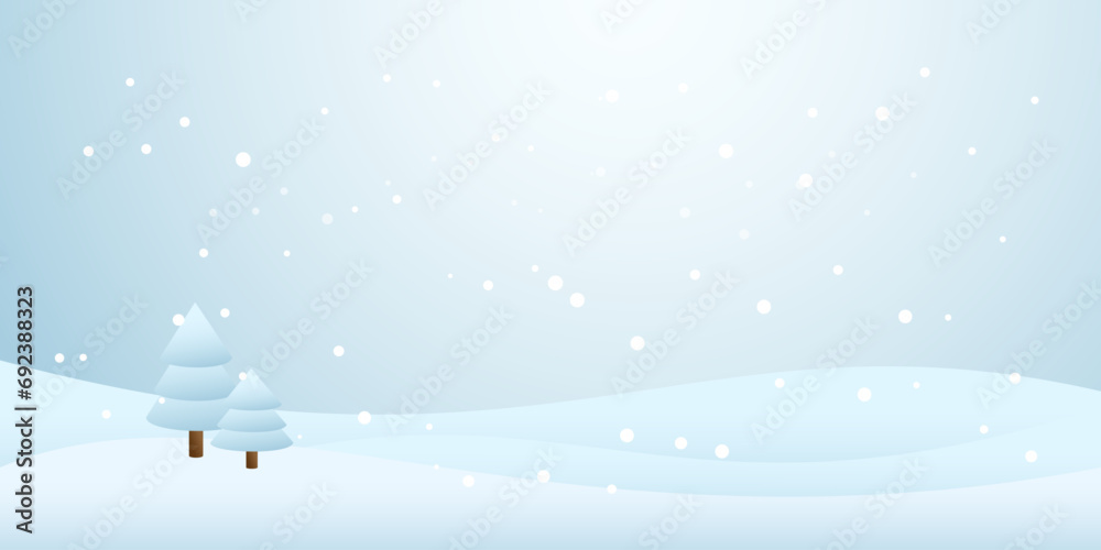 Winter season scenery landscape with snowy mountains, pines trees and hills, vector illustration Winter season scenery landscape with snowy mountains, pines trees and hills, vector illustration
