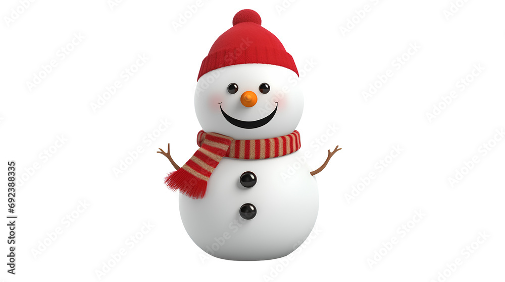 snowman on a transparent background PNG for decorating projects at Christmas and New Year.