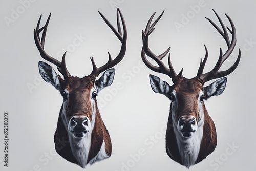2 Christmas Deer on a white background  © Asif