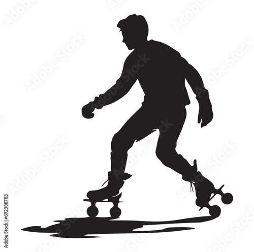 skating player silhouette vector