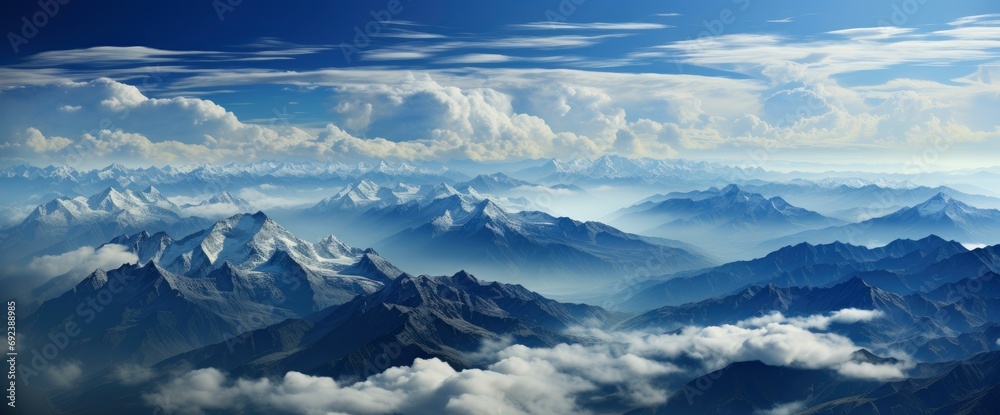 High Altitude View Between Sky Space , Background Banner HD