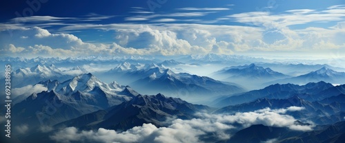 High Altitude View Between Sky Space , Background Banner HD