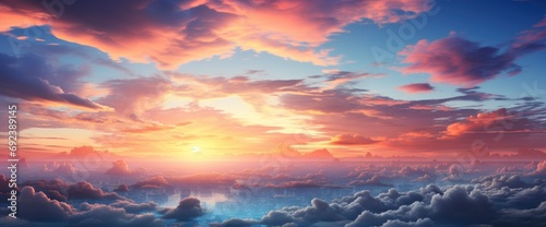 Huge Natural Sky Background Panoramic Sunrise , Background Banner HD