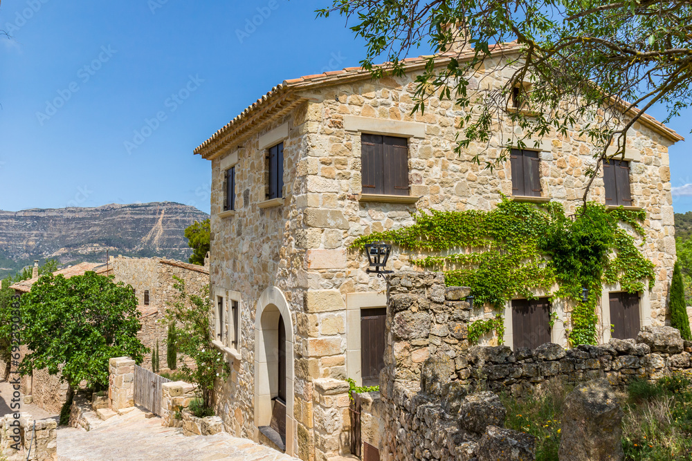 Typical spanish house in the historic mountain village of Siurana, Spain