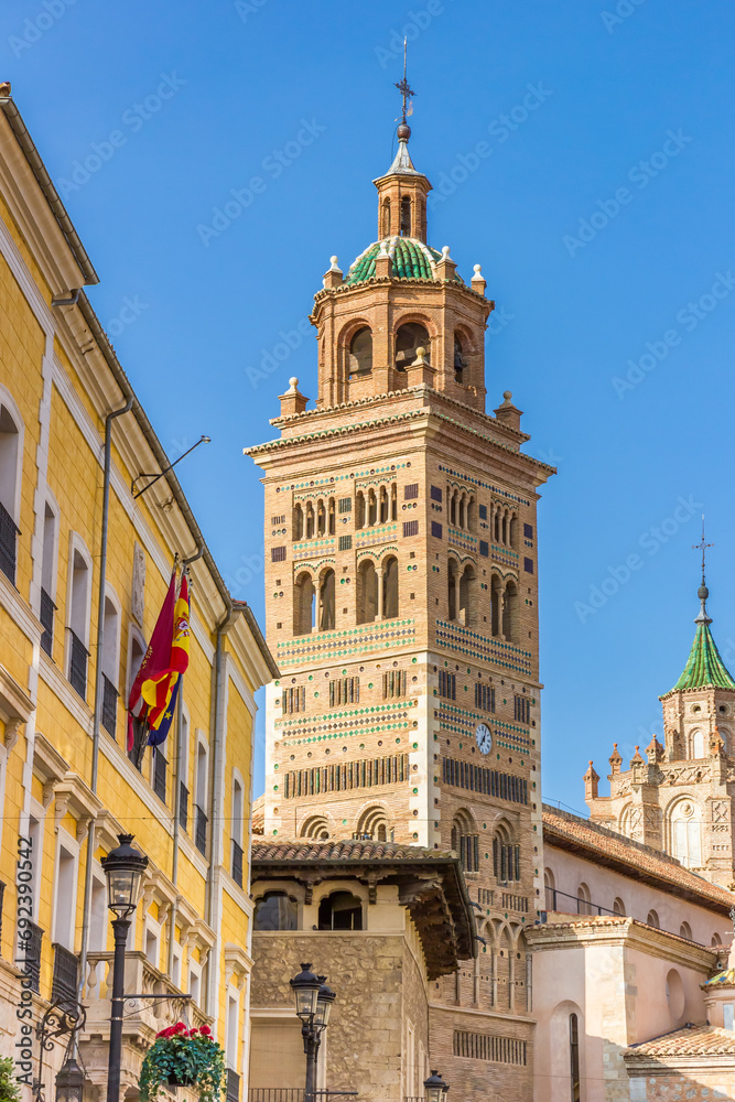 Santa Maria cathedral and city hall building in Teruel, Spain