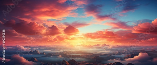 Amazing Panorama Colorful Sky Dramatic Sunset , Background Banner HD