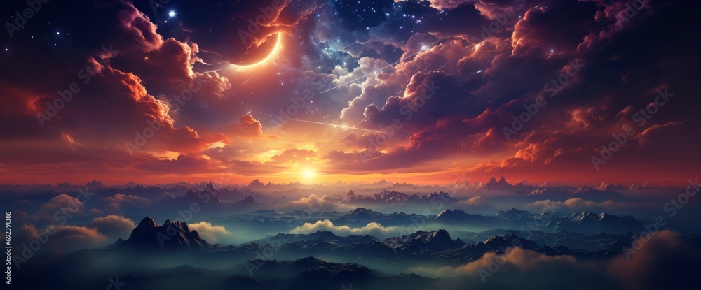 Beautiful Sunrise Stars Galaxy Night Sky , Background Banner HD
