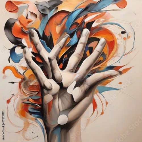 Hand abstract art work 