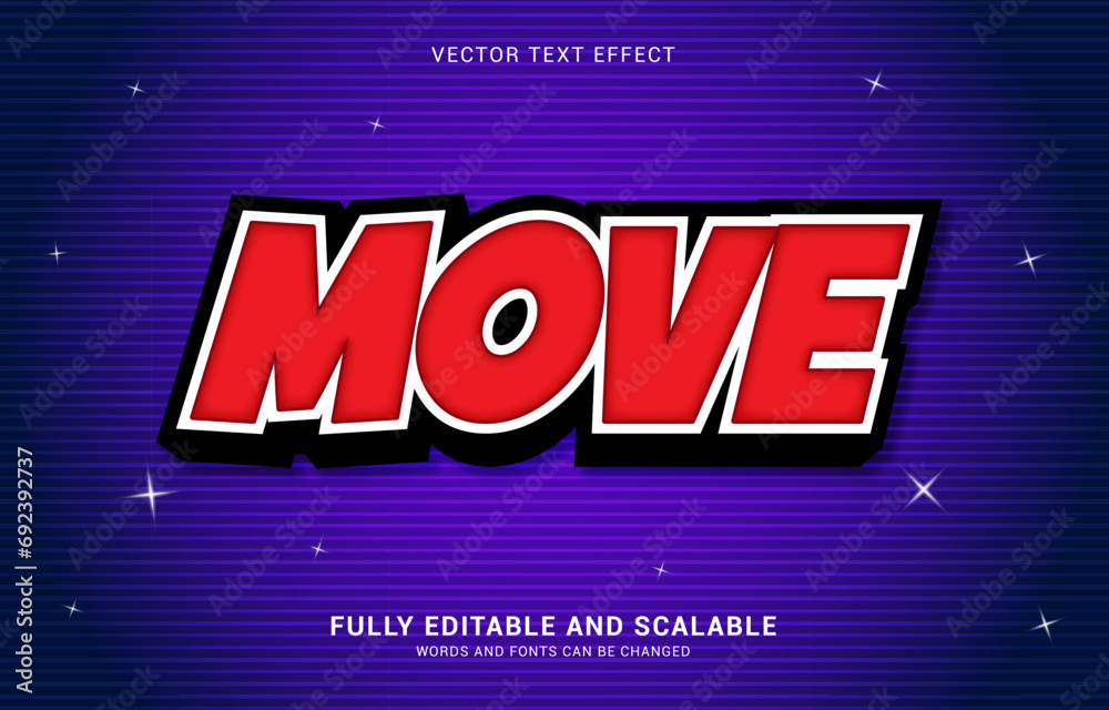 Fototapeta premium editable text effect, Move style