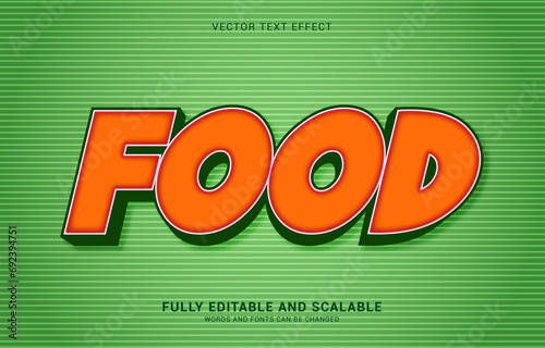 editable text effect, Food style