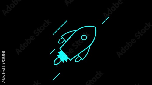 Rocket Animated line Icon. 4k Animated Icon to Improve Project and Ex plainer Video photo