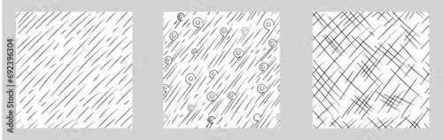 Crosshatch pattern set. Seamless hand draw pattern. Simple crosshatch sketch.