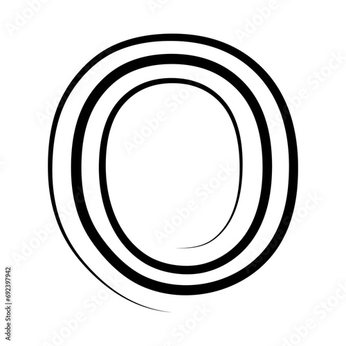 O logo studio letter o spiral icon logotype technology font