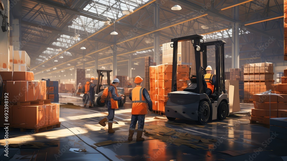 supply logistic warehouse background illustration distribution shipping ...
