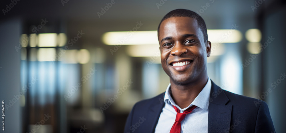 Smiling african american businessman with copy space. Smiling african american businessman with copy space.