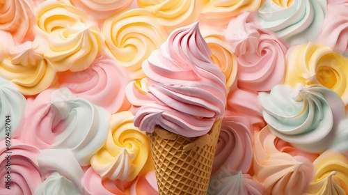 swirl soft ice cream illustration cone sprinkles, toppings frozen, delicious sweet swirl soft ice cream