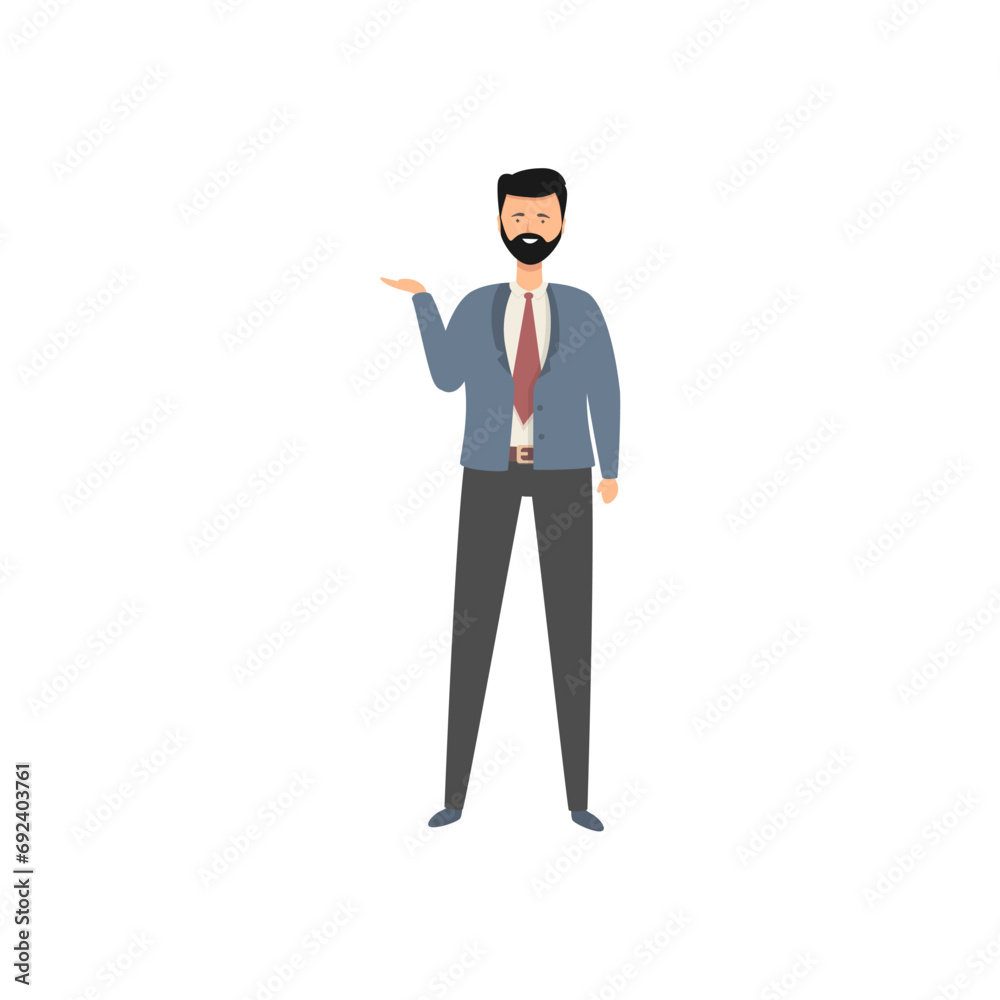 vector set of male office workers in gray suits businessman